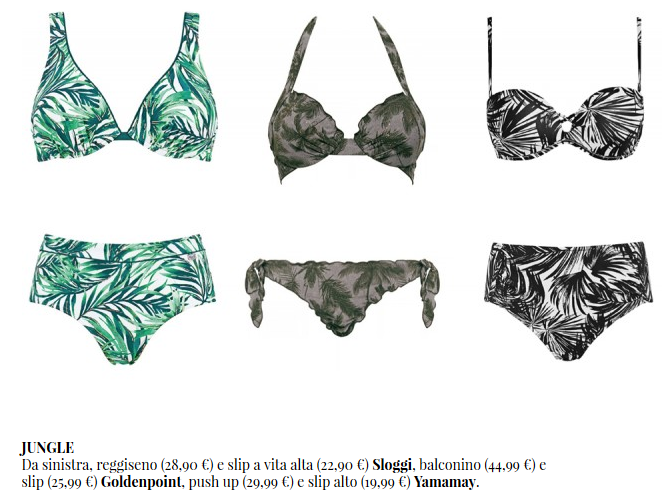 Bikini con stampe giungla estate 2017